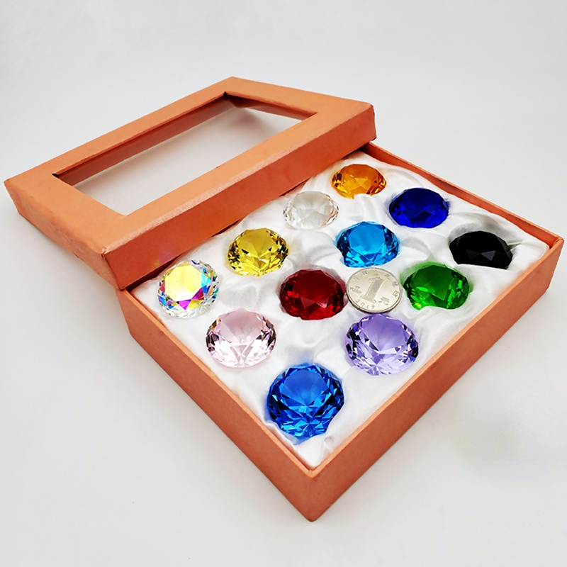 Paper Weight Crystal - 人工クリスタルガラス ダイヤモンド ジュエル 文鎮 ホームデコレーション 子供のおもちゃ