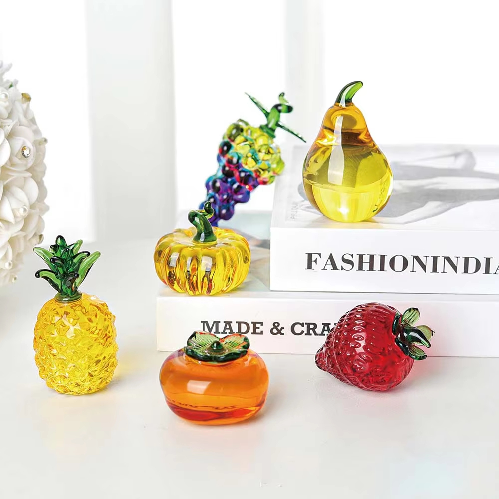 Paper Weight Crystal - カラーズクリスタルフルーツペーパーウェイト、ダイヤモンド天然石ガラス工芸品、お土産、家の装飾、テーブルオーナメント、フルーツフィギュア、ギフト