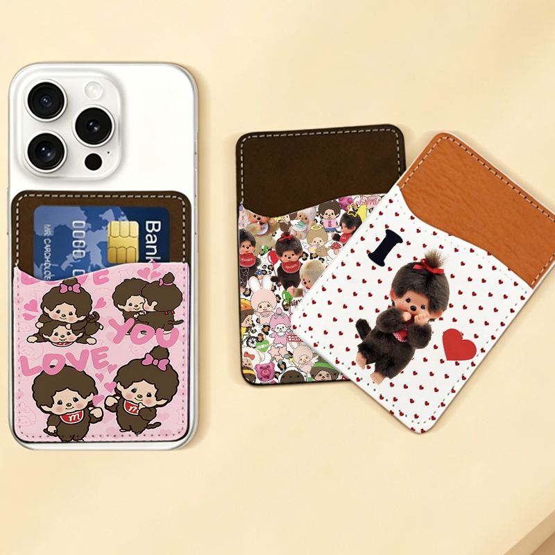 モンチッチ スマホ財布 男女兼用 PUレザー製 スマホ背面用 - Index Card Holder のレビューと価格