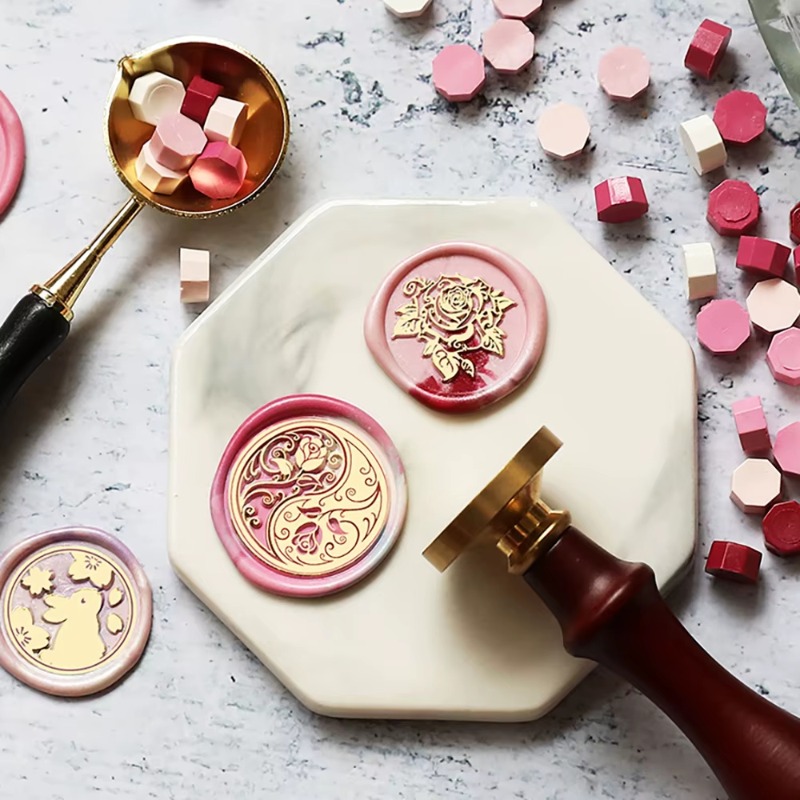 9個のワックスシール+1個のハンドル、ワックスシールセット、 - Wax Seal Stamp Set のレビューと価格