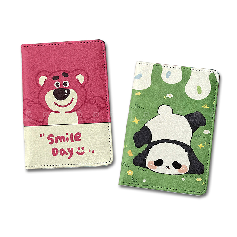 かわいいパンダパスポートカバー少女漫画ピンククマ銀行クレジッ - Index Card Holder のレビューと価格