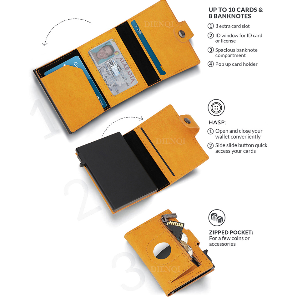 エアタグ財布 Rfid クレジットカードホルダー男性財布三つ - Index Card Holder のレビューと価格